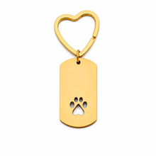 Stainless steel Paw Print Heart Keychain by Olivana Studio - alternate view
