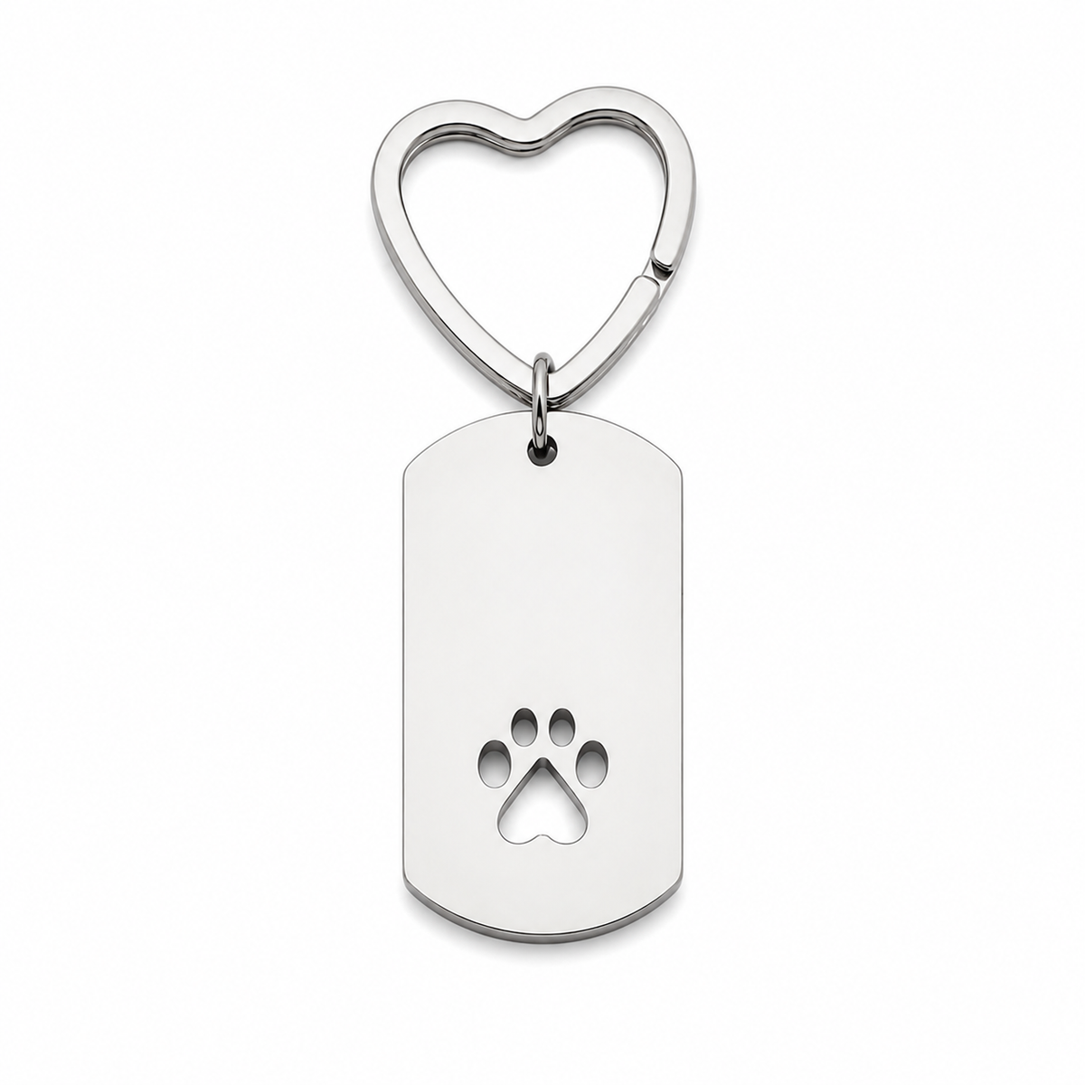 Paw Print Heart Keychain