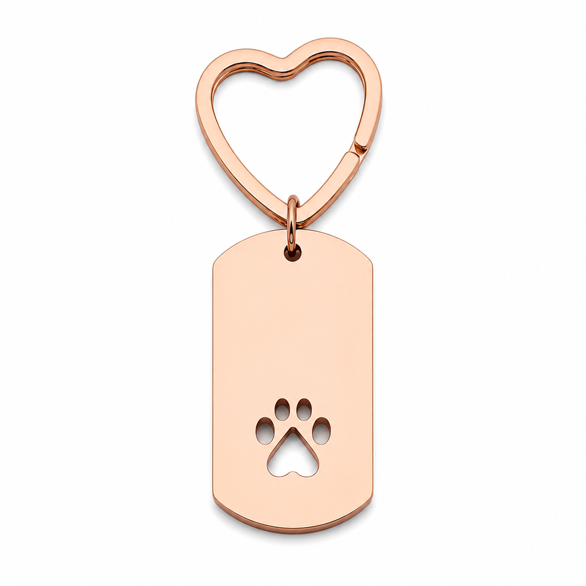 Paw Print Heart Keychain