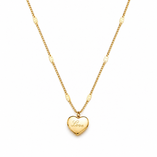 18K gold plated Heart Bow Necklace by Olivana Studio
