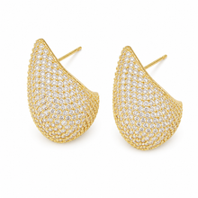 Pavé Teardrop Earrings – 18K Gold