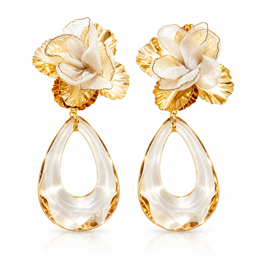 Romantic coquette floral drop earrings by Olivana Studio