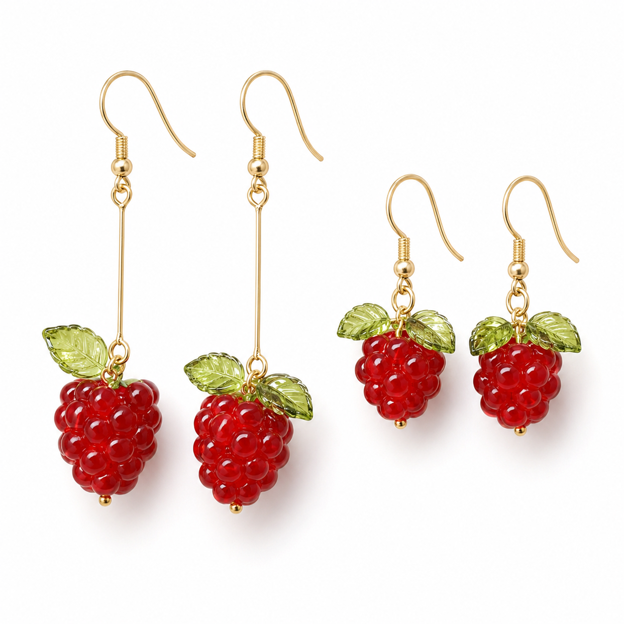 Raspberry Drop Earrings