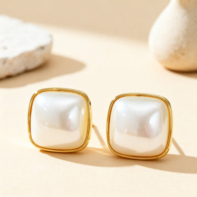Quiet Luxury Square Stud Earrings - 18K Gold