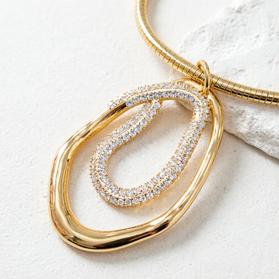 18K Gold Plated Snake Chain Choker Necklace