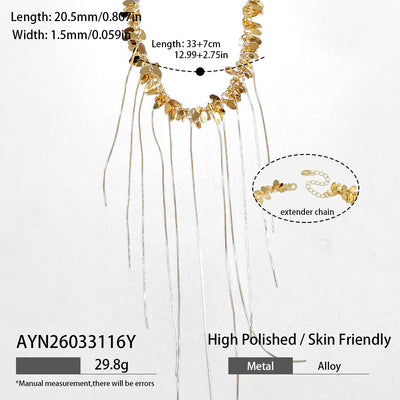 18K Gold Plated Waterfall Fringe Necklace
