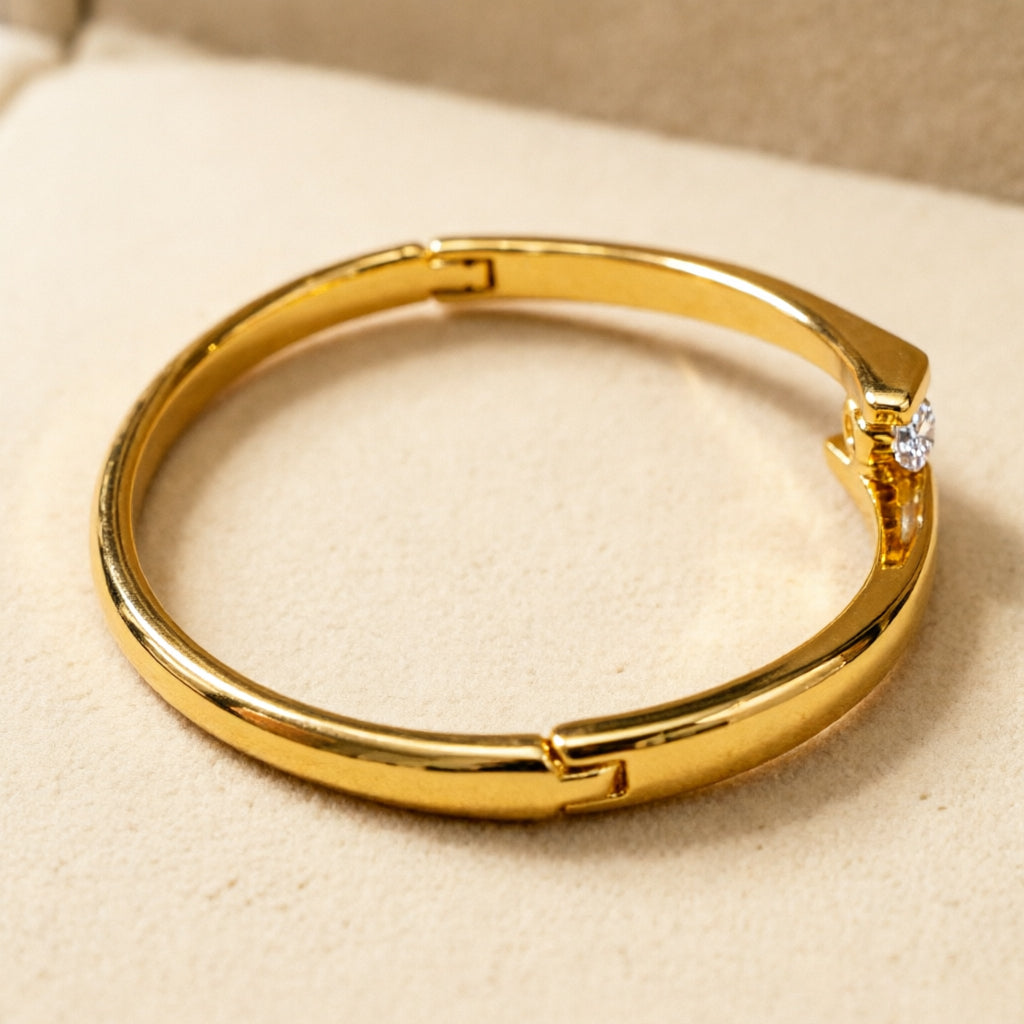 Minimalist Solitaire Open Cuff Bracelet