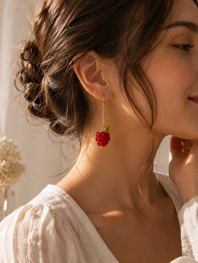 Raspberry Drop Earrings