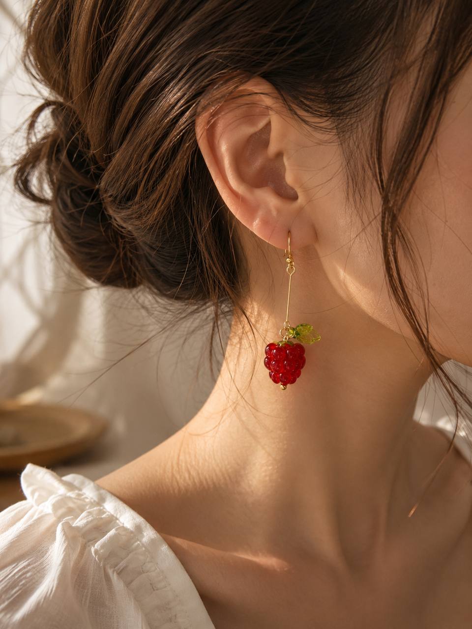 Raspberry Drop Earrings